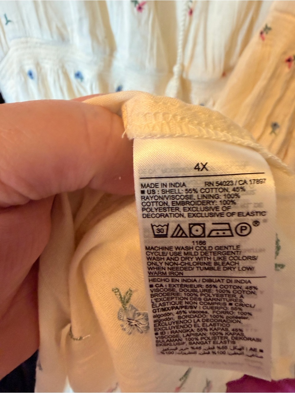 NWOT Old Navy Cream Sundress with Pink & Blue Embroidery - Picture 8 of 8